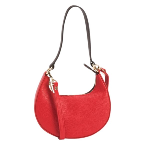 VALENTINA Made In Italy Leather Half Moon Shoulder Bag